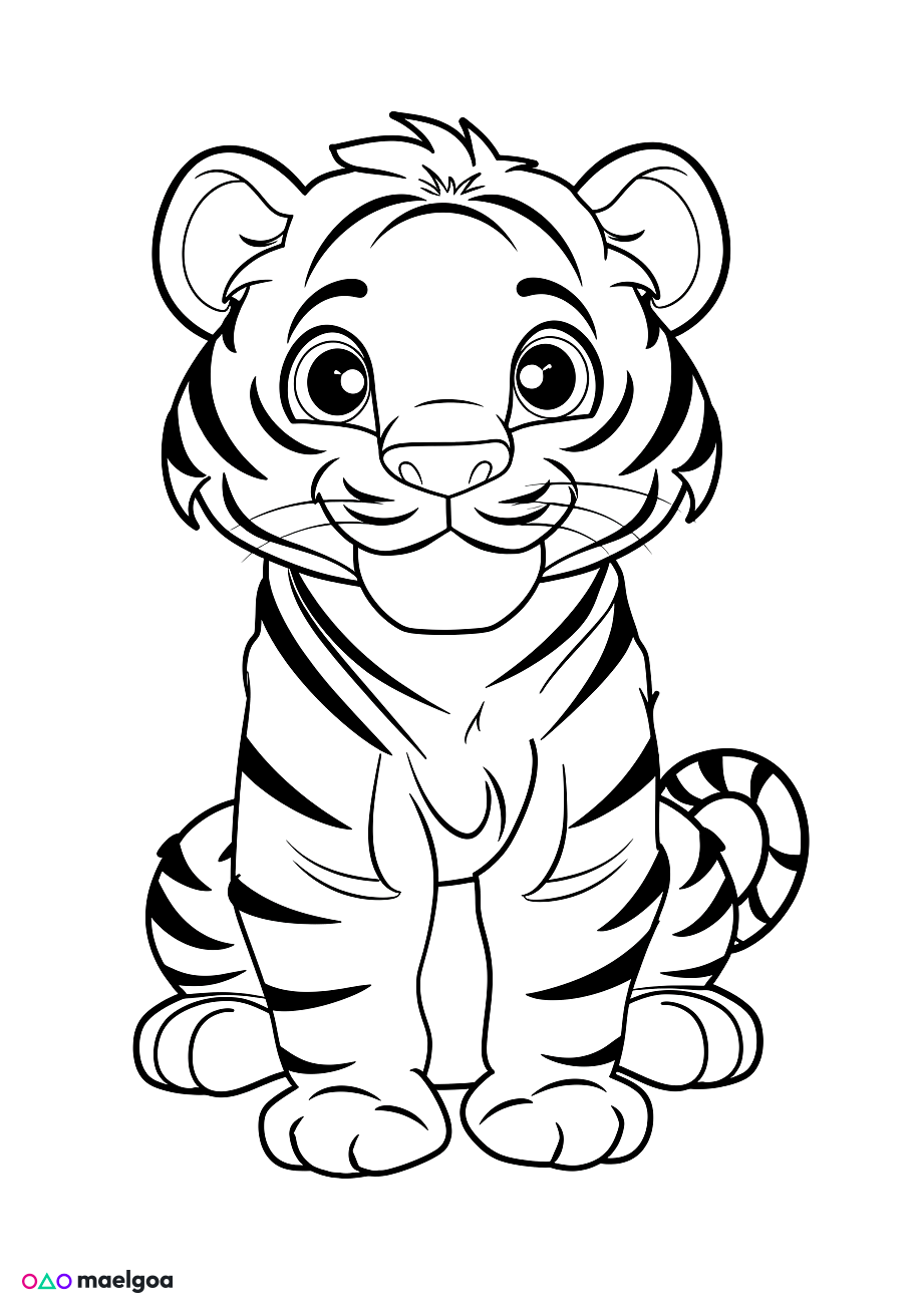 Image gratuite Coloriage tigre 7