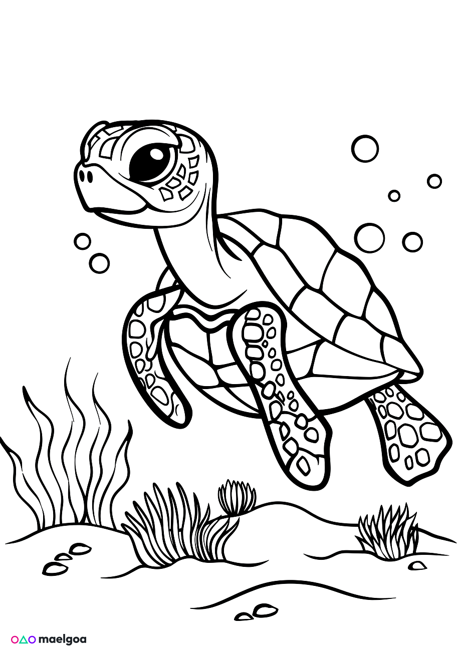 Image gratuite Coloriage tortue de mer 3