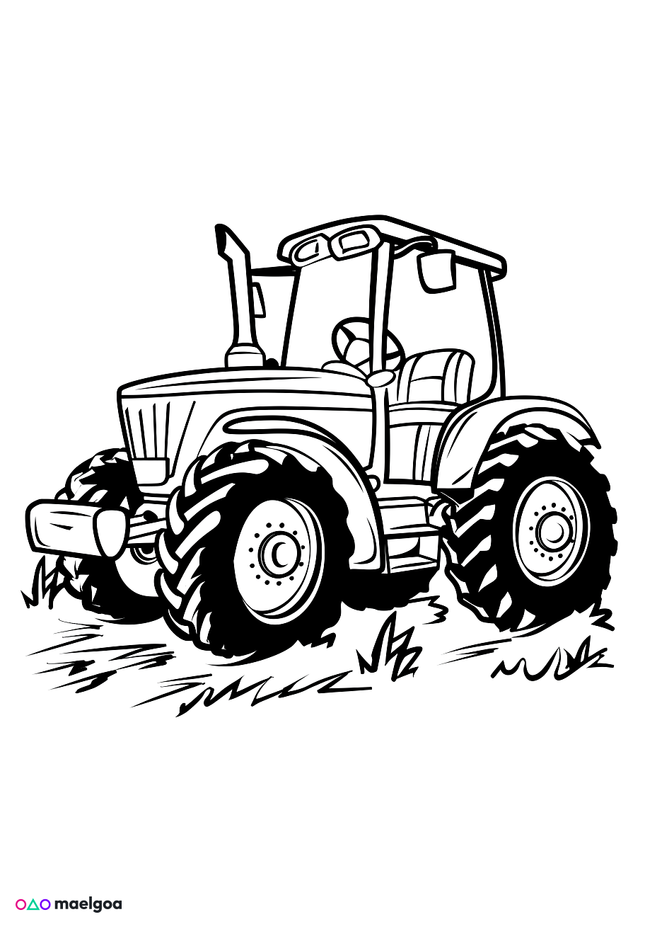 Image gratuite Coloriage tracteur 1