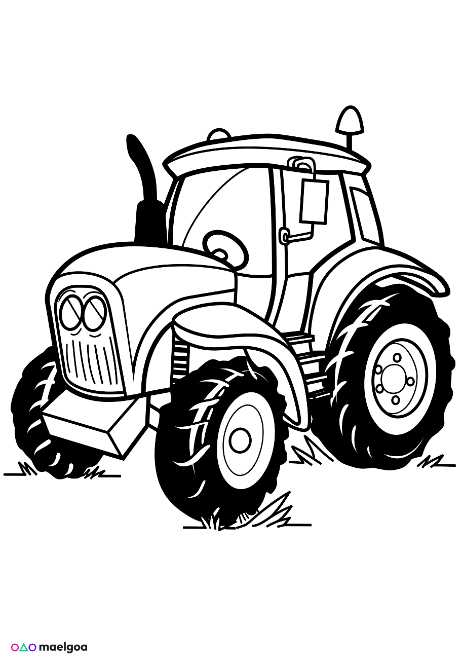 Image gratuite Coloriage tracteur 2