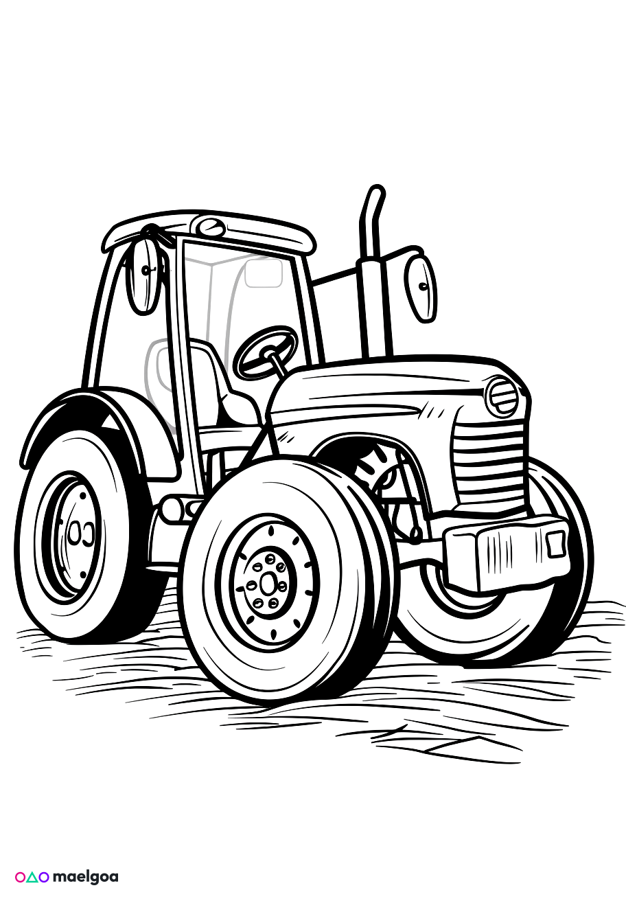 Image gratuite Coloriage tracteur 3