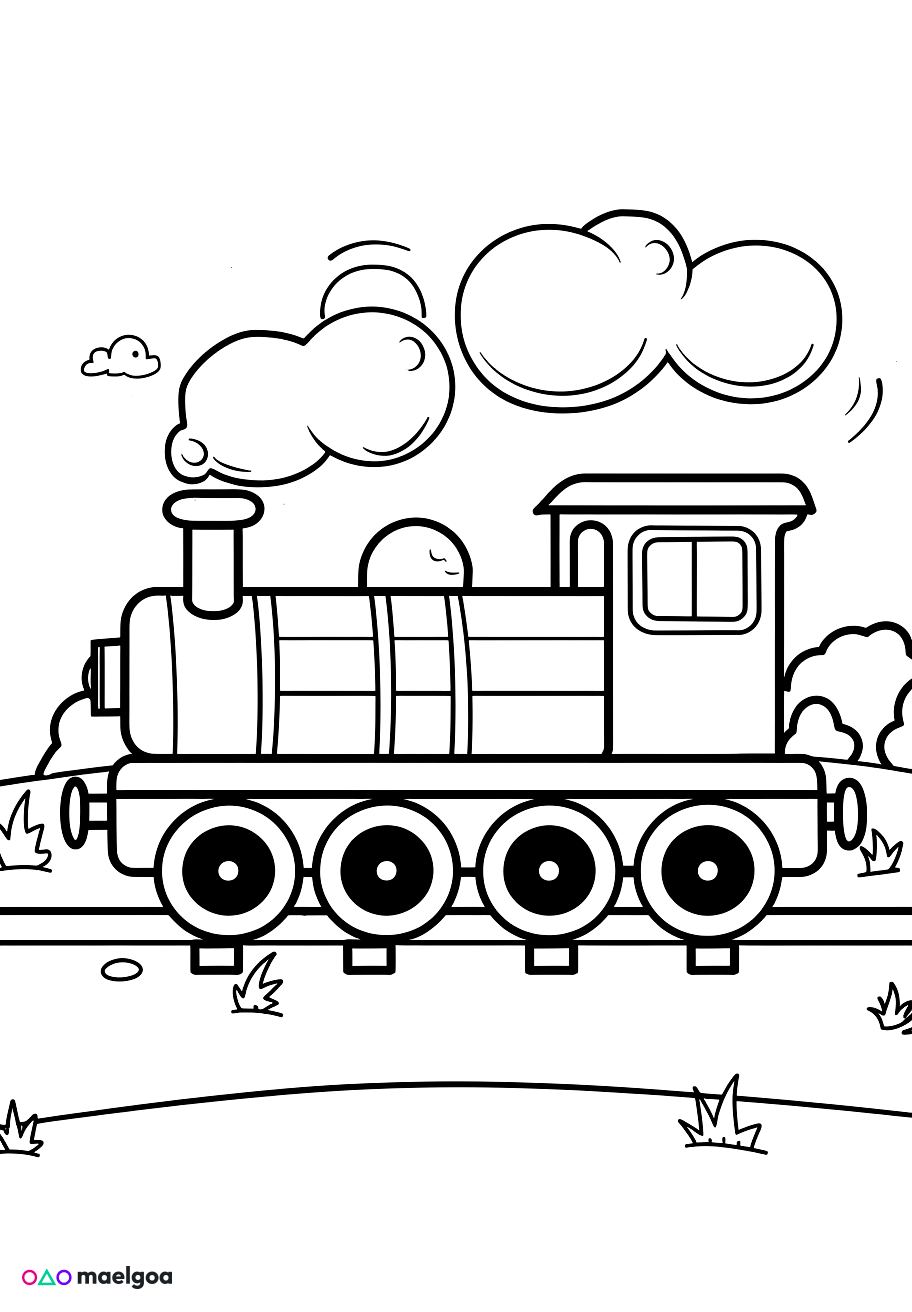 Image gratuite Coloriage train 2