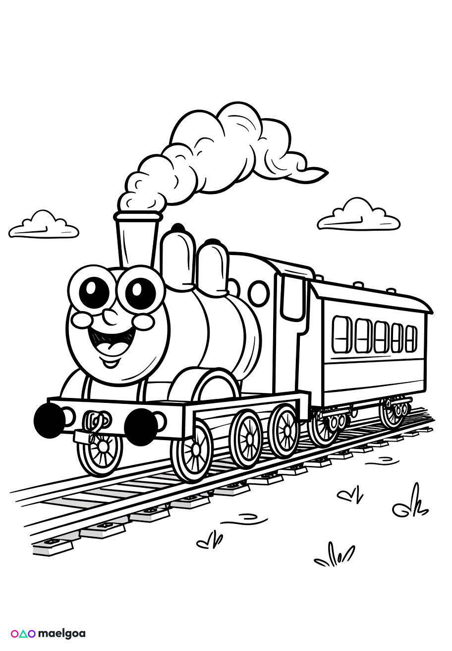Image gratuite Coloriage train 5