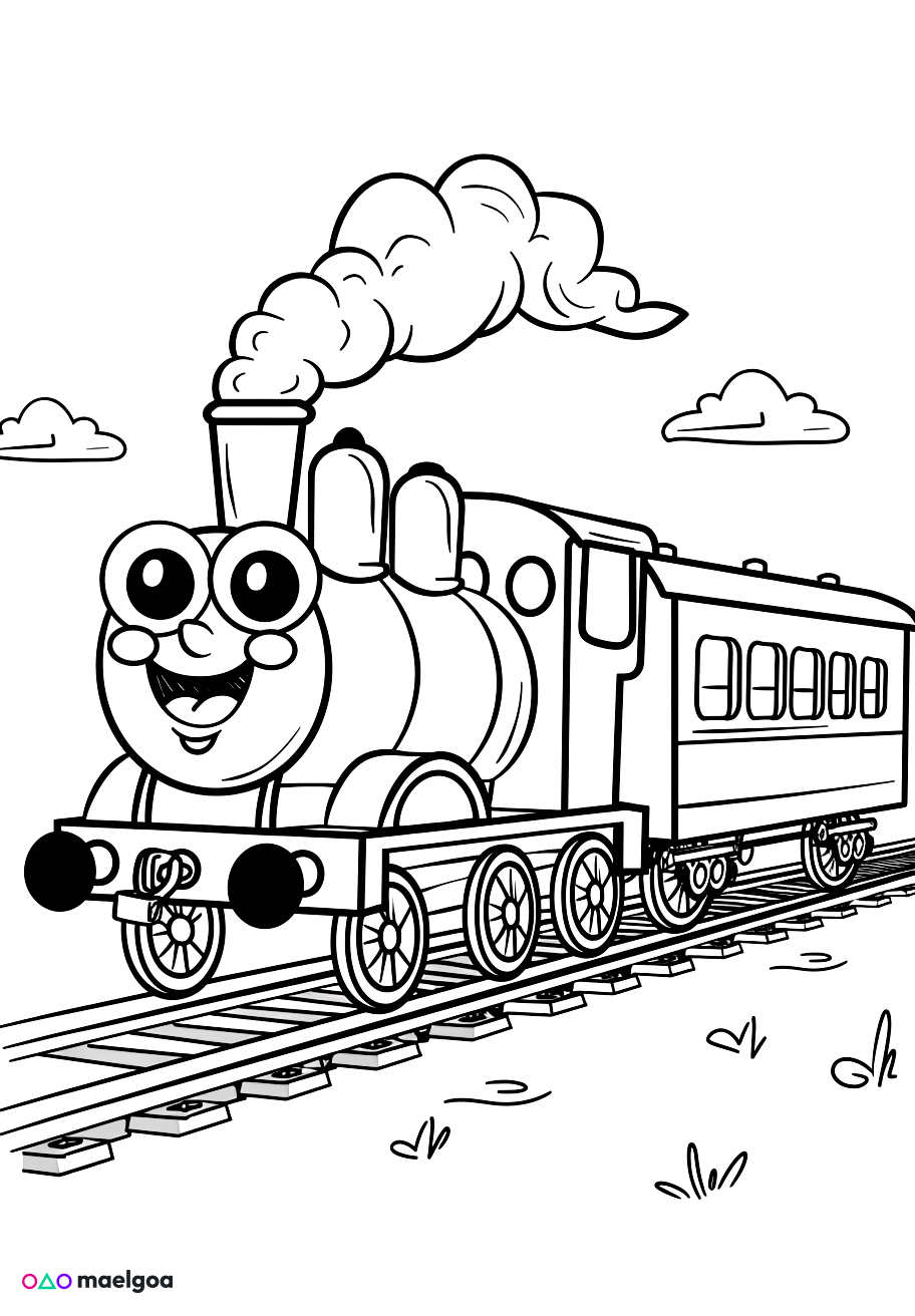 Image gratuite Coloriage train 6