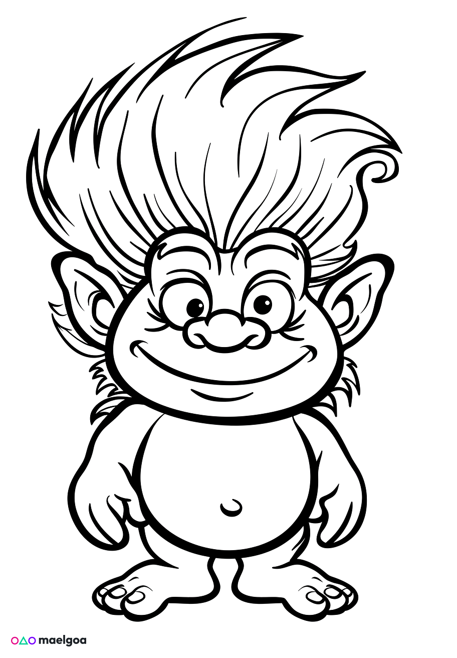 Image gratuite Coloriage troll 2