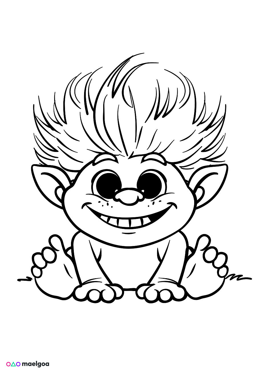 Image gratuite Coloriage troll 3