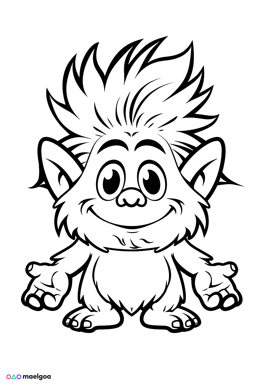Image gratuite Coloriage troll 4