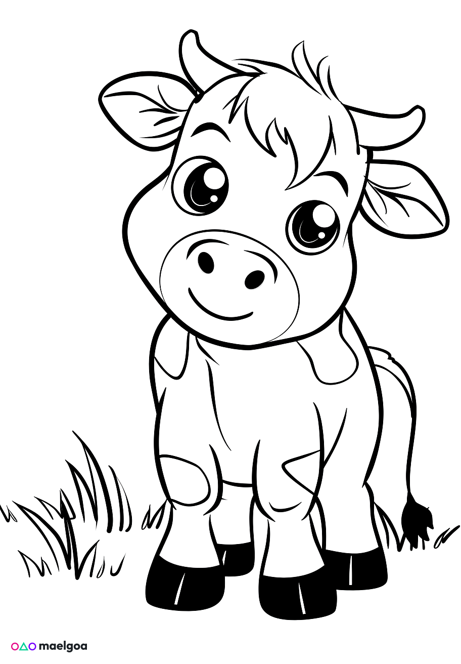 Image gratuite Coloriage vache mignonne 1