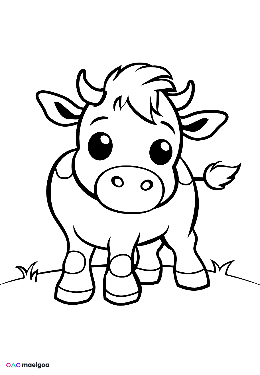 Image gratuite Coloriage vache mignonne 3