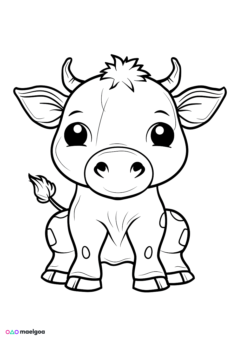Image gratuite Coloriage vache mignonne 4