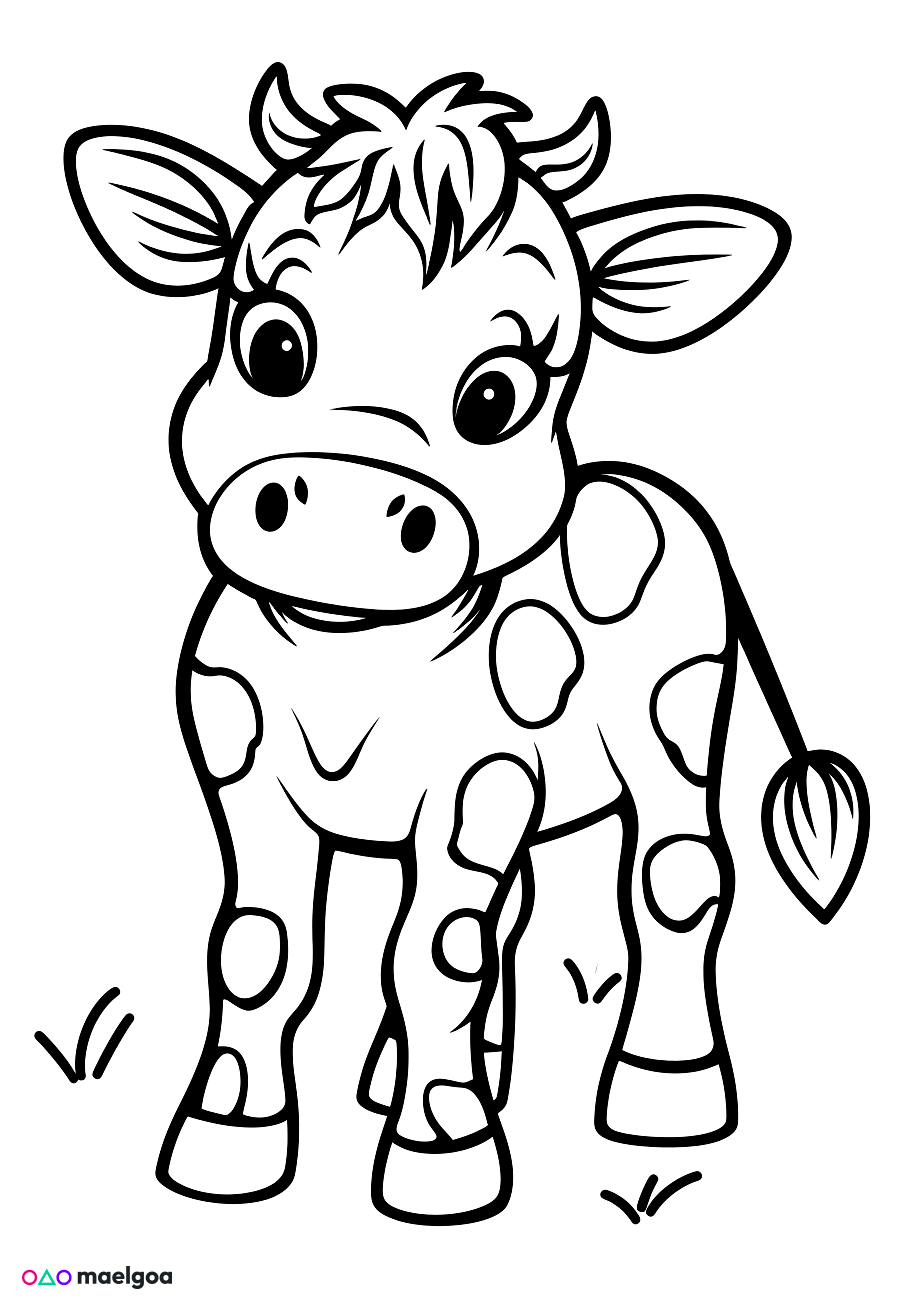 Image gratuite Coloriage vache mignonne 5