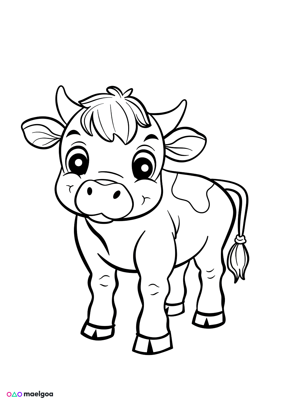 Image gratuite Coloriage vache mignonne 8