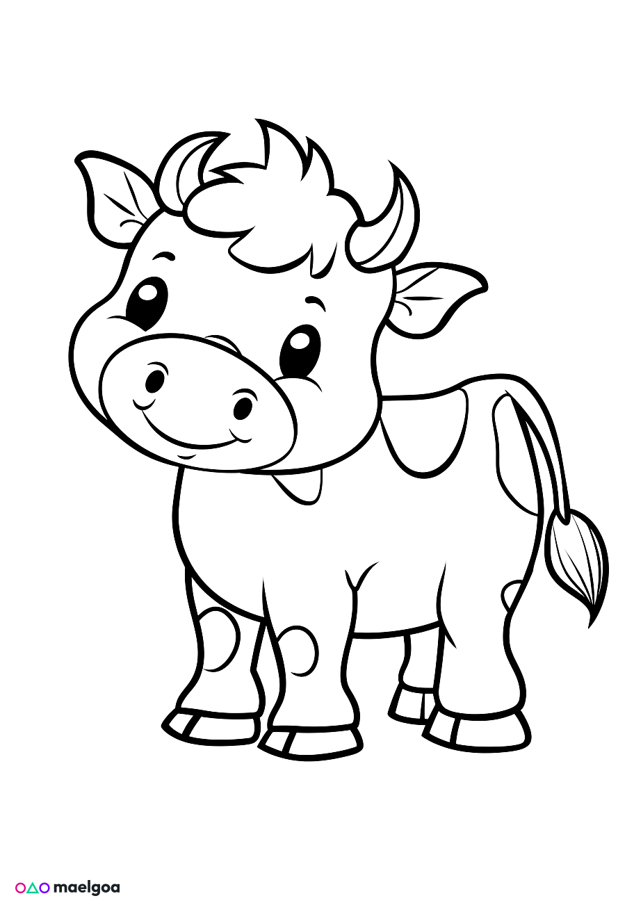 Image gratuite Coloriage vache mignonne 9