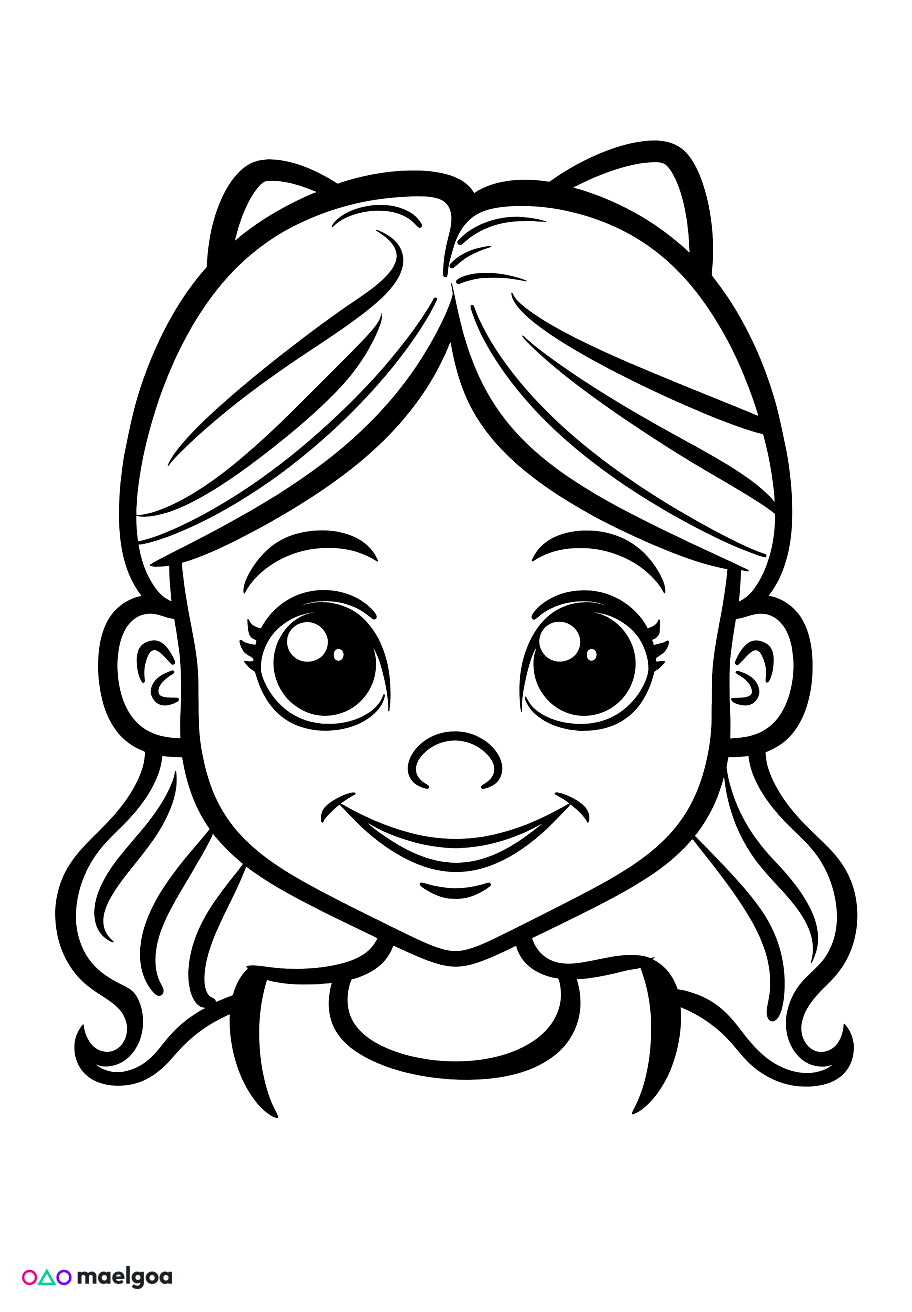 Image gratuite Coloriage visage Alice souriant 1