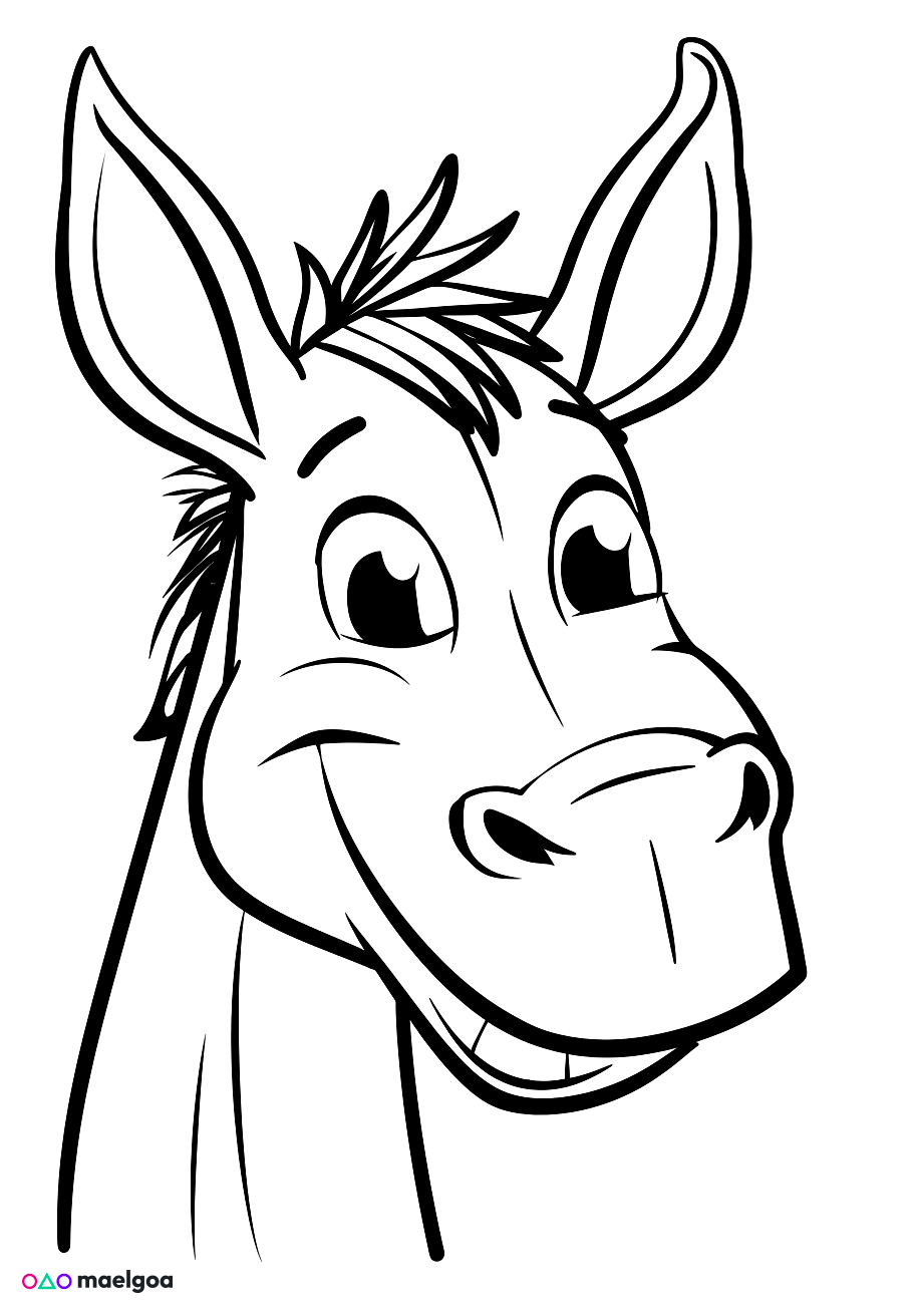 Image gratuite Coloriage visage âne 1