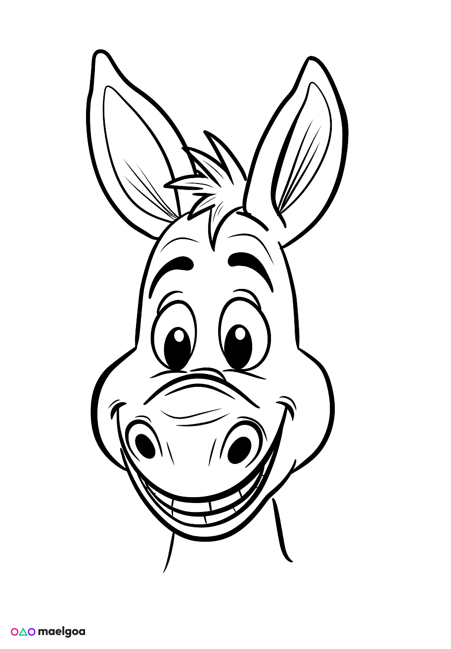 Image gratuite Coloriage visage âne 5