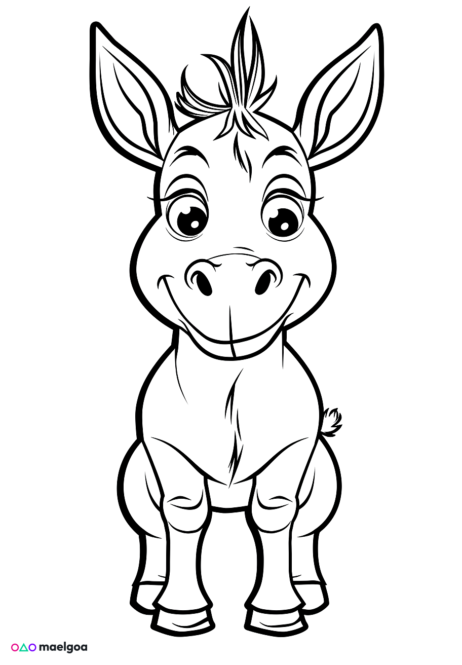 Image gratuite Coloriage visage âne 6