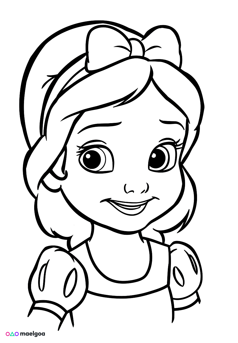 Image gratuite Coloriage visage Blanche-Neige 2