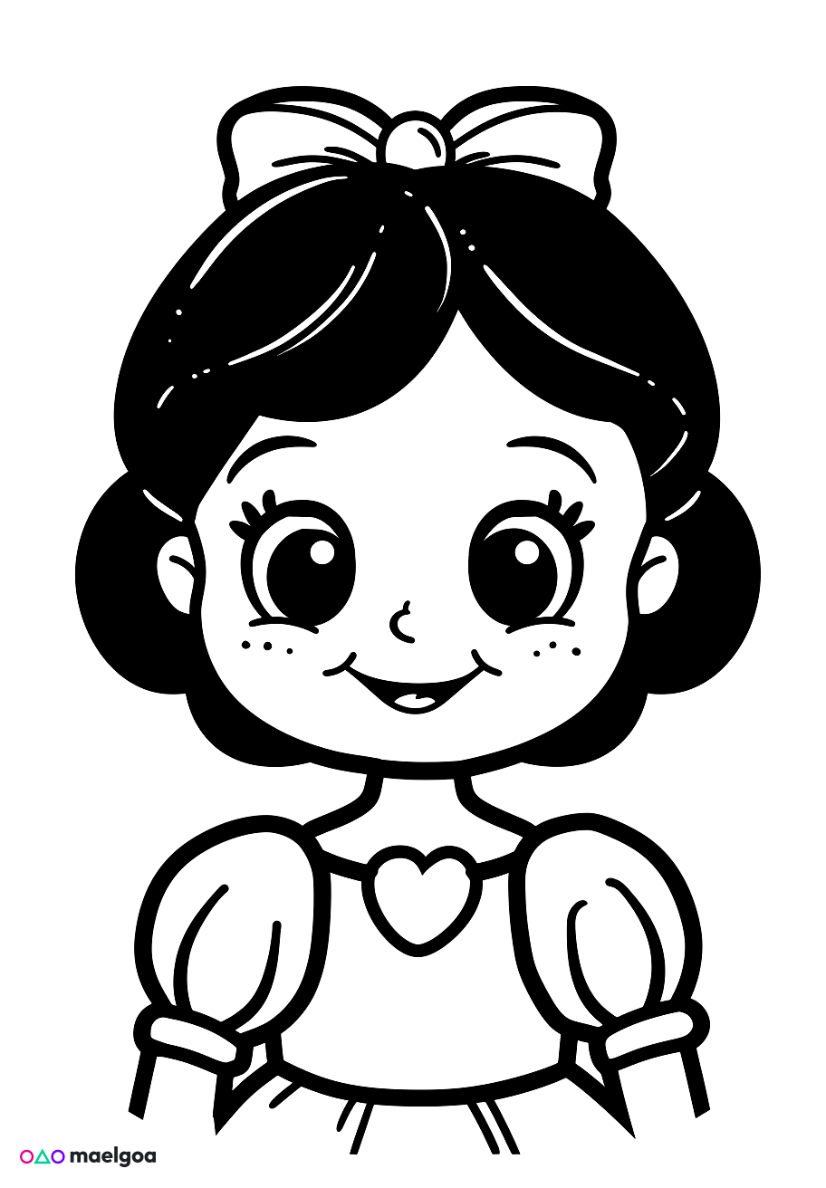 Image gratuite Coloriage visage Blanche-Neige 3