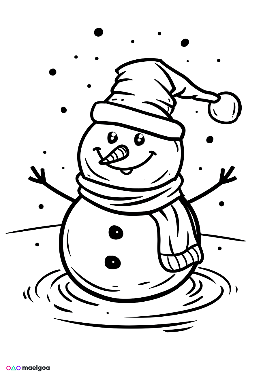 Image gratuite Coloriage visage bonhomme de neige 5