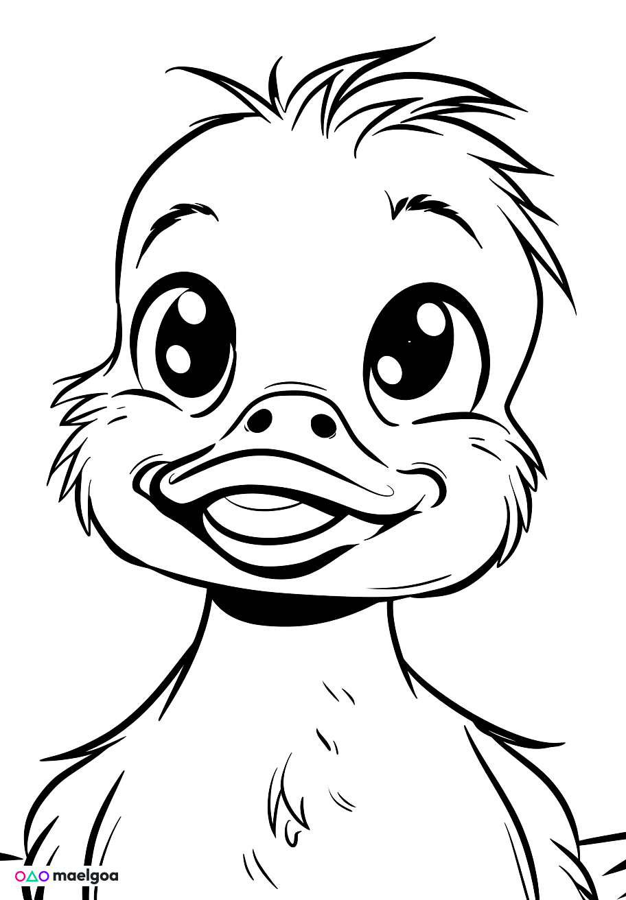 Image gratuite Coloriage visage canard 1