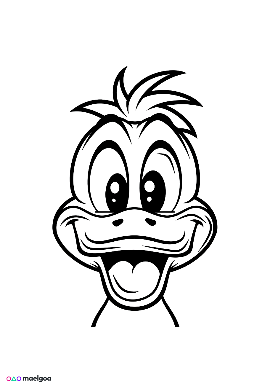 Image gratuite Coloriage visage canard 2