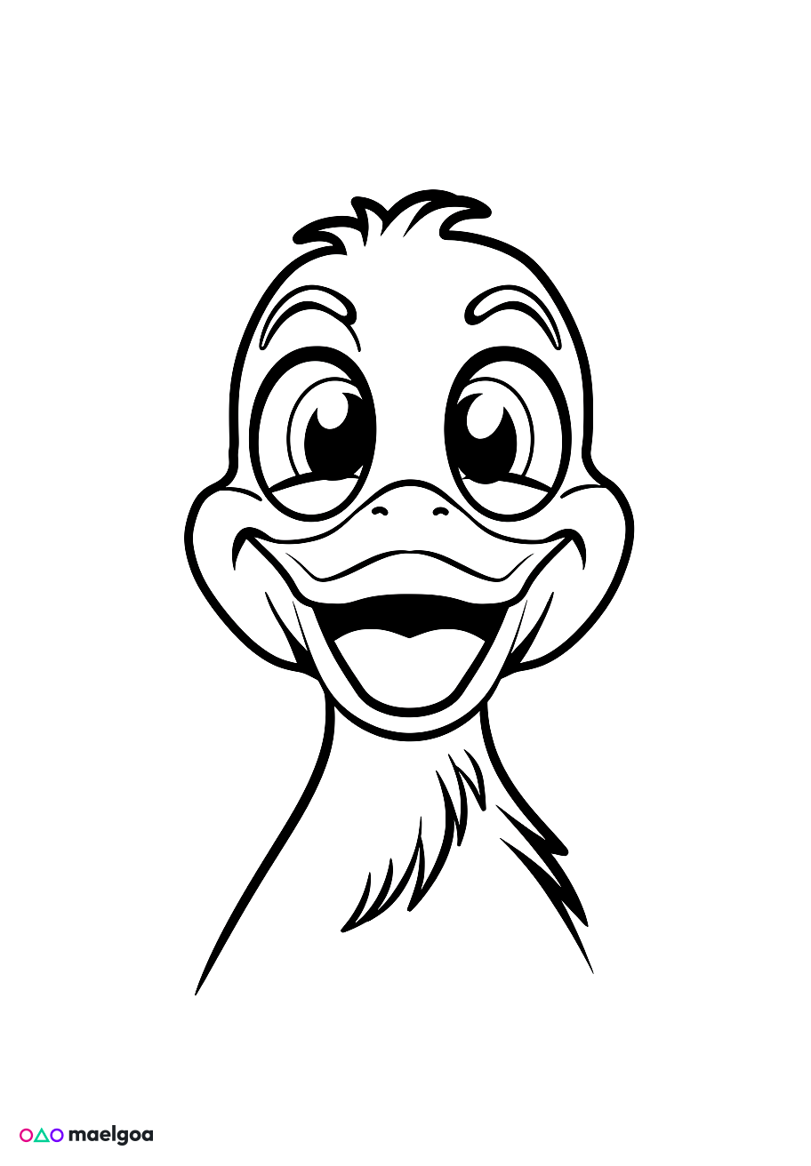 Image gratuite Coloriage visage canard 3