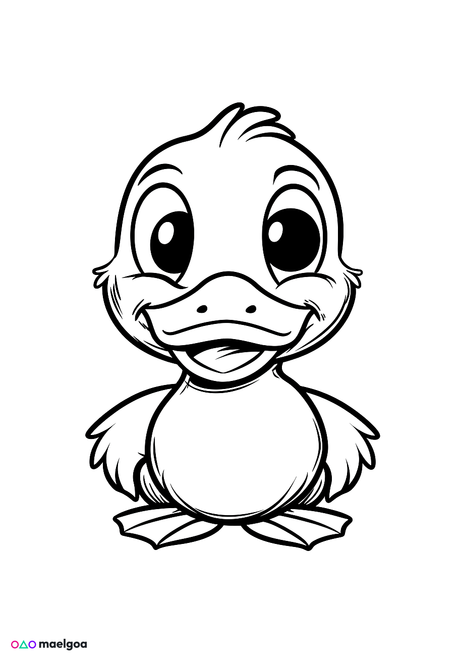 Image gratuite Coloriage visage canard 4