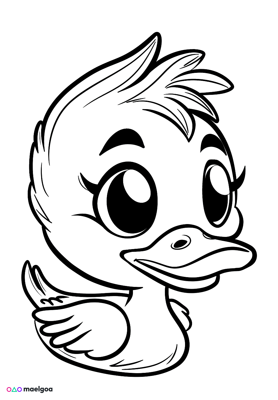 Image gratuite Coloriage visage canard 5