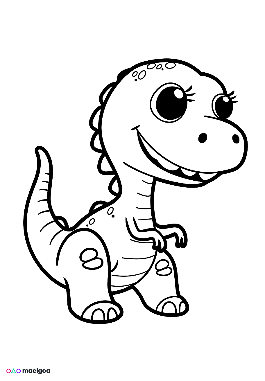 Image gratuite Coloriage visage dinosaure 2