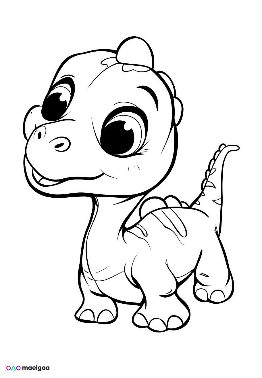 Image gratuite Coloriage visage dinosaure 4