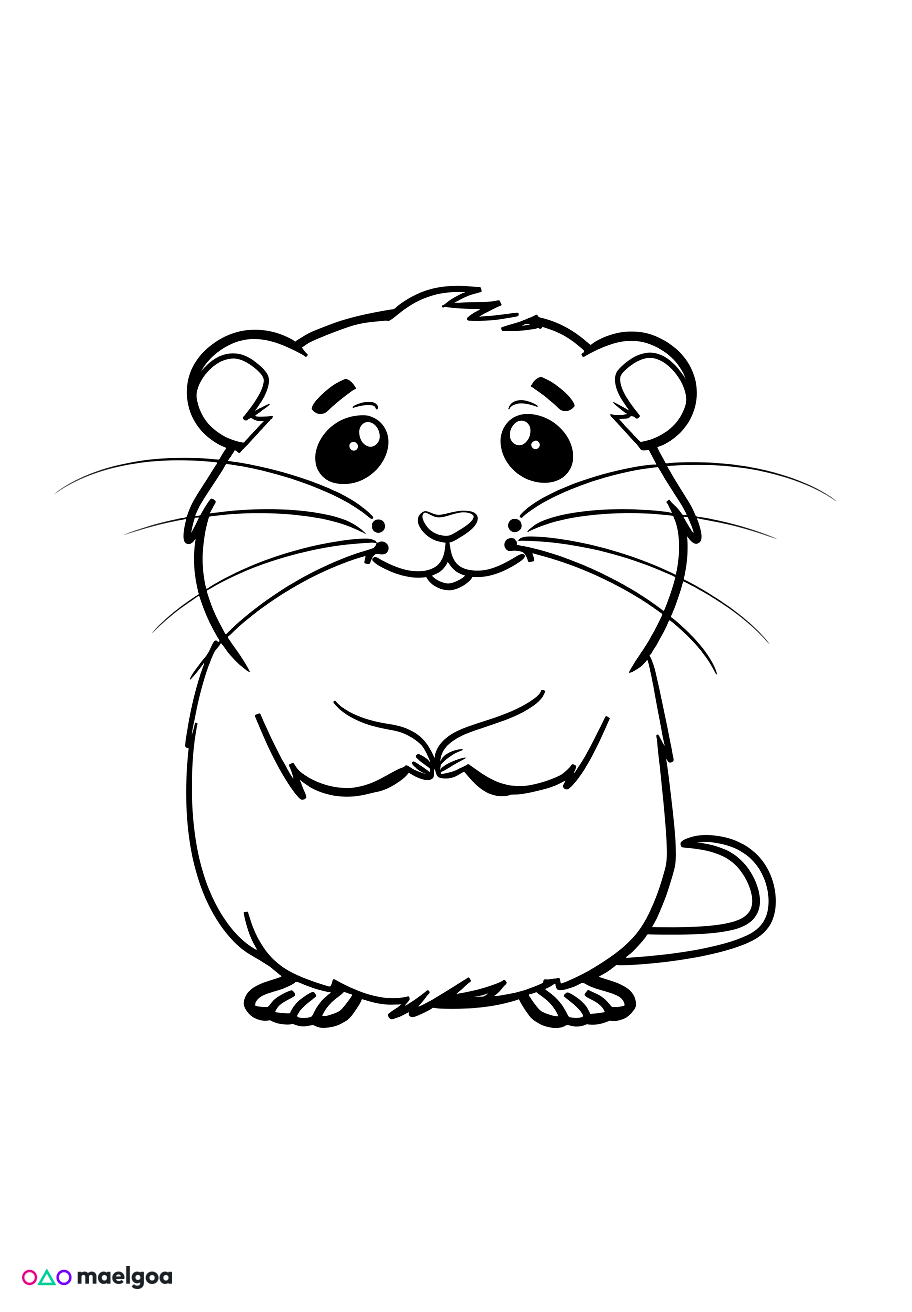 Image gratuite Coloriage visage gerbille souriante 1