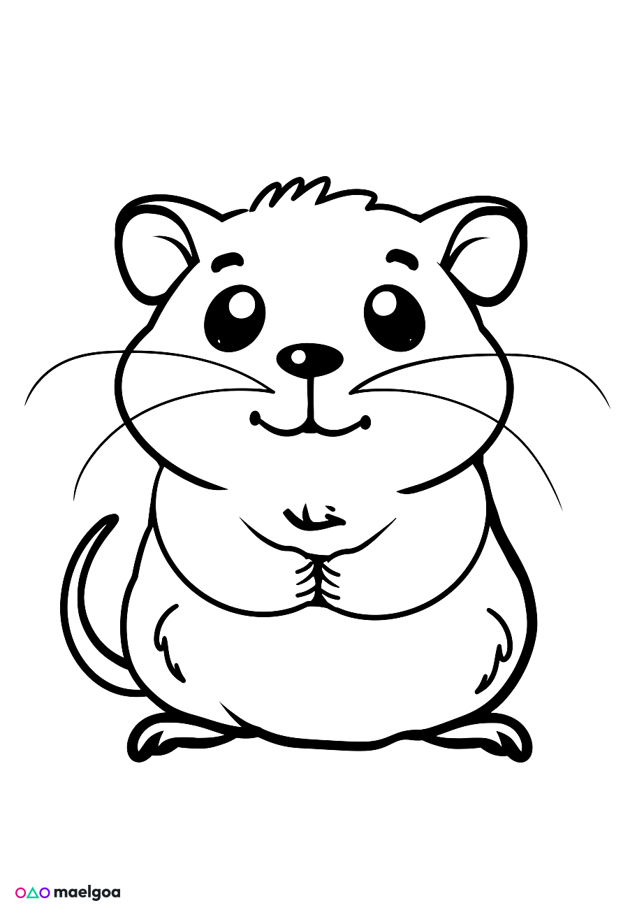 Image gratuite Coloriage visage gerbille souriante 2