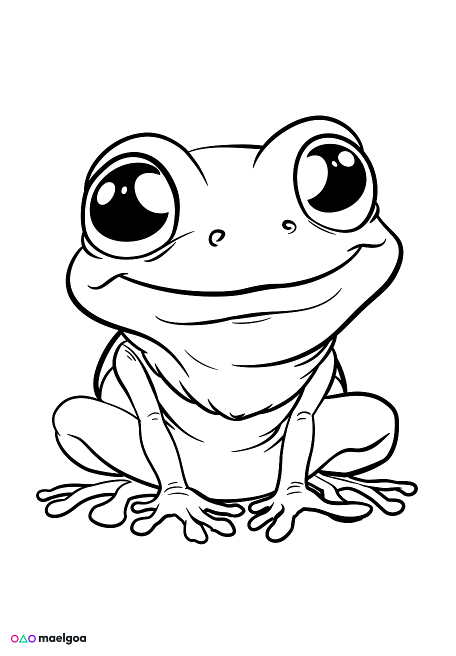 Image gratuite Coloriage visage grenouille 1