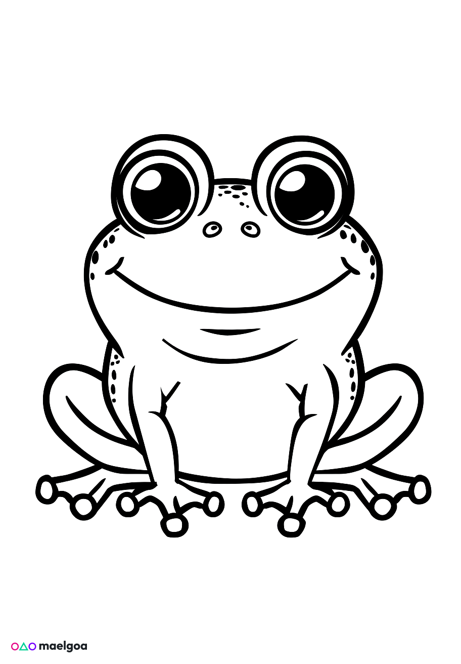 Image gratuite Coloriage visage grenouille 2