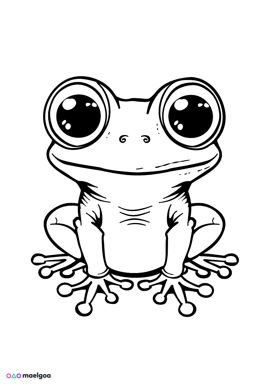 Image gratuite Coloriage visage grenouille 3