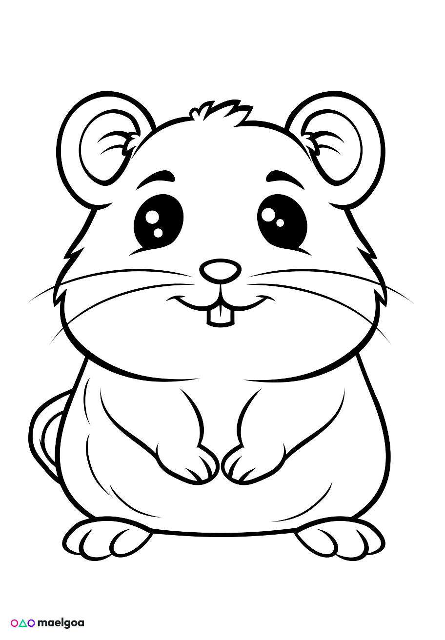Image gratuite Coloriage visage hamster 1