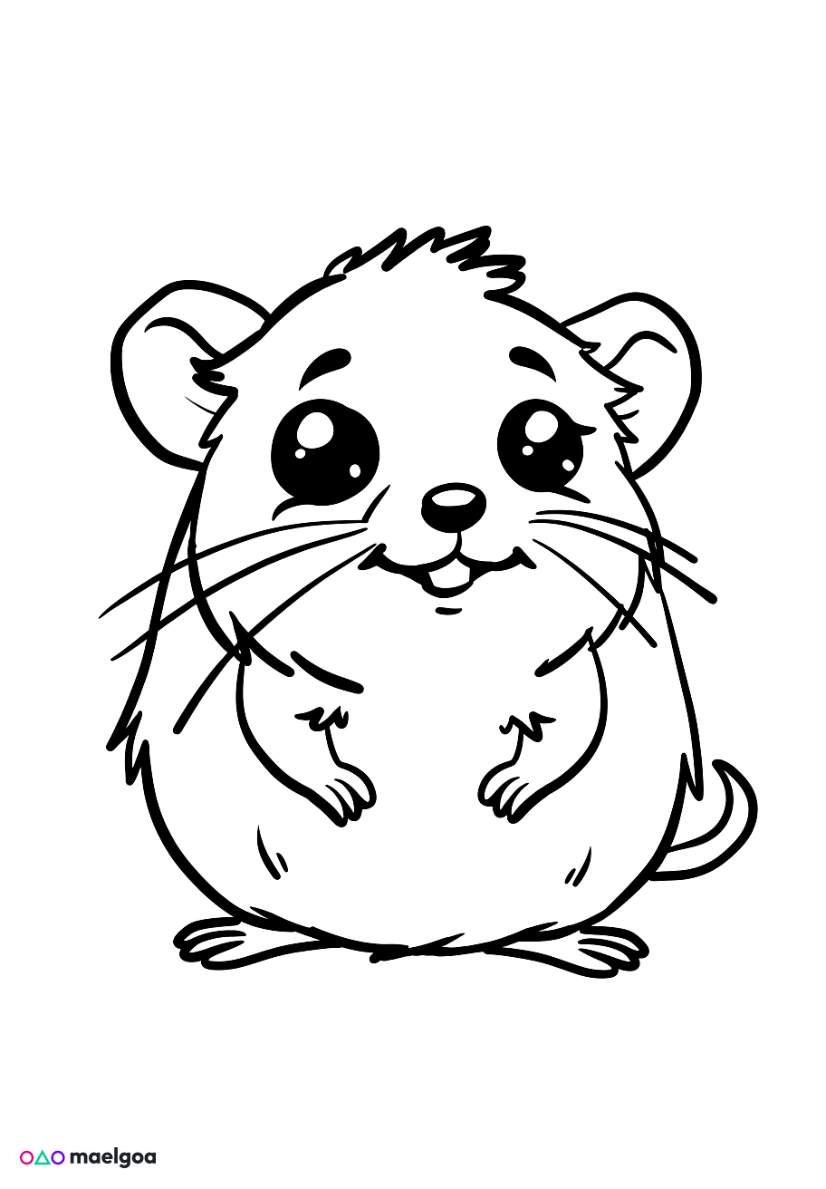 Image gratuite Coloriage visage hamster 2