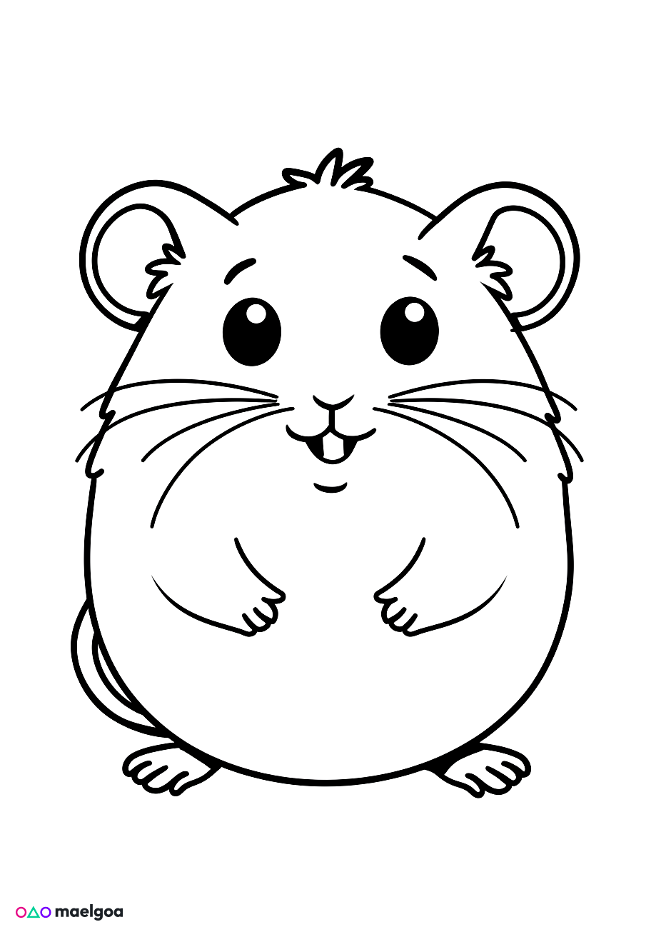 Image gratuite Coloriage visage hamster 3