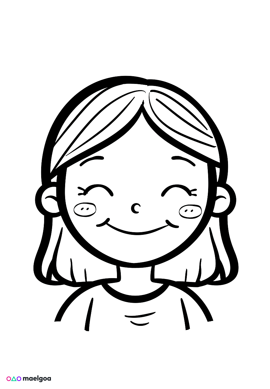 Image gratuite Coloriage visage mère souriant 2