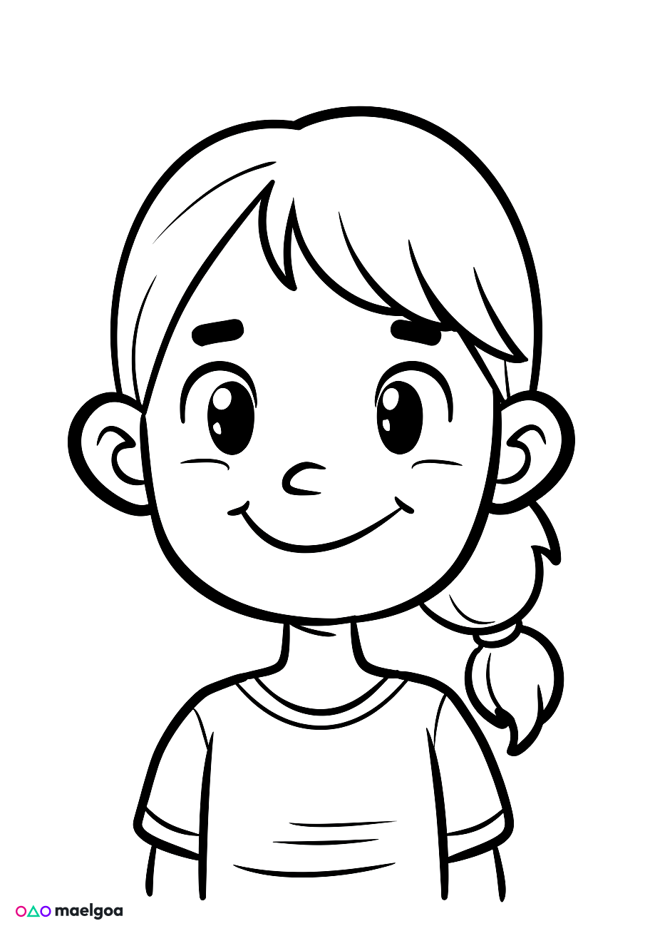 Image gratuite Coloriage visage mère souriant 3