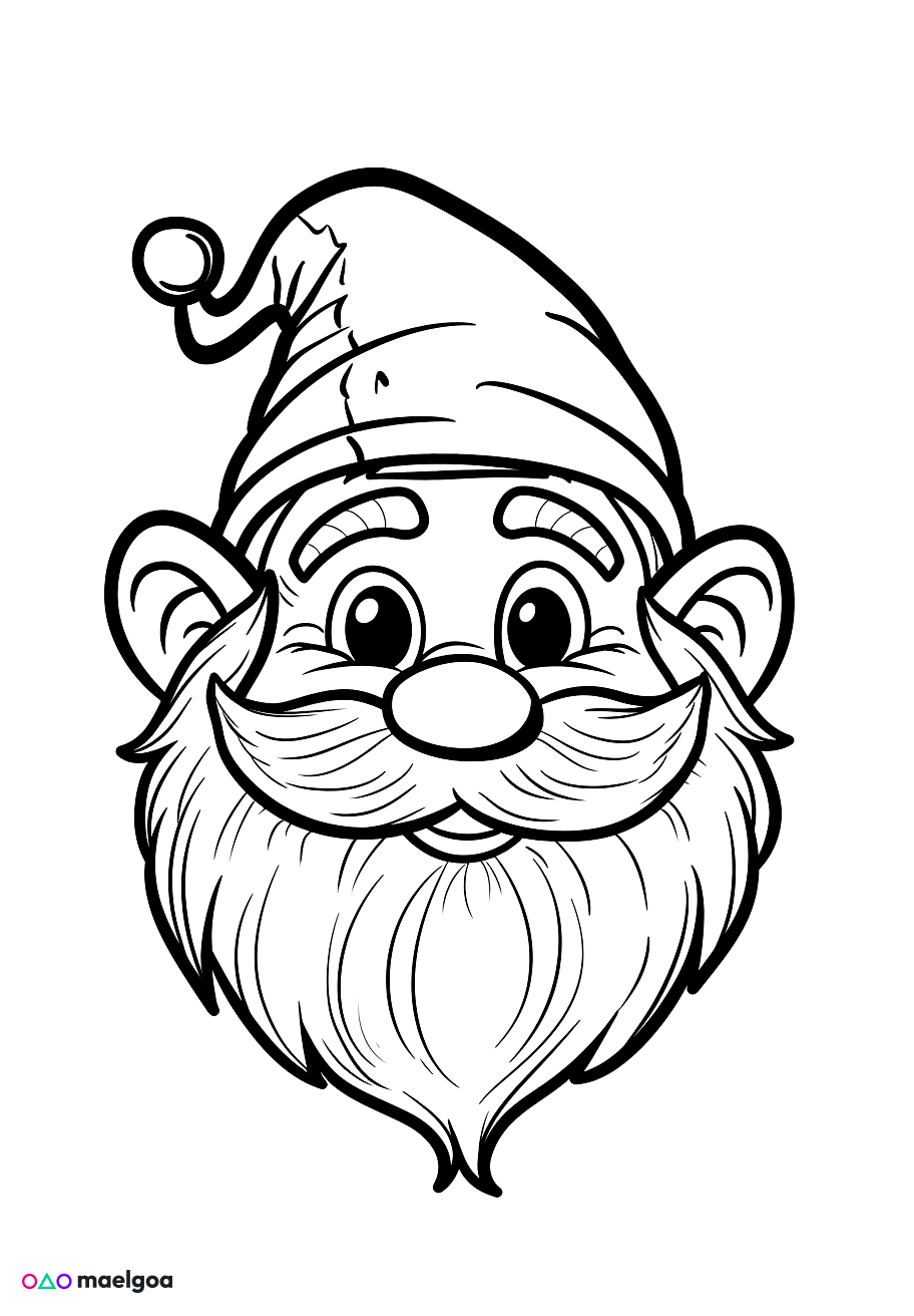 Image gratuite Coloriage visage nain souriant 1