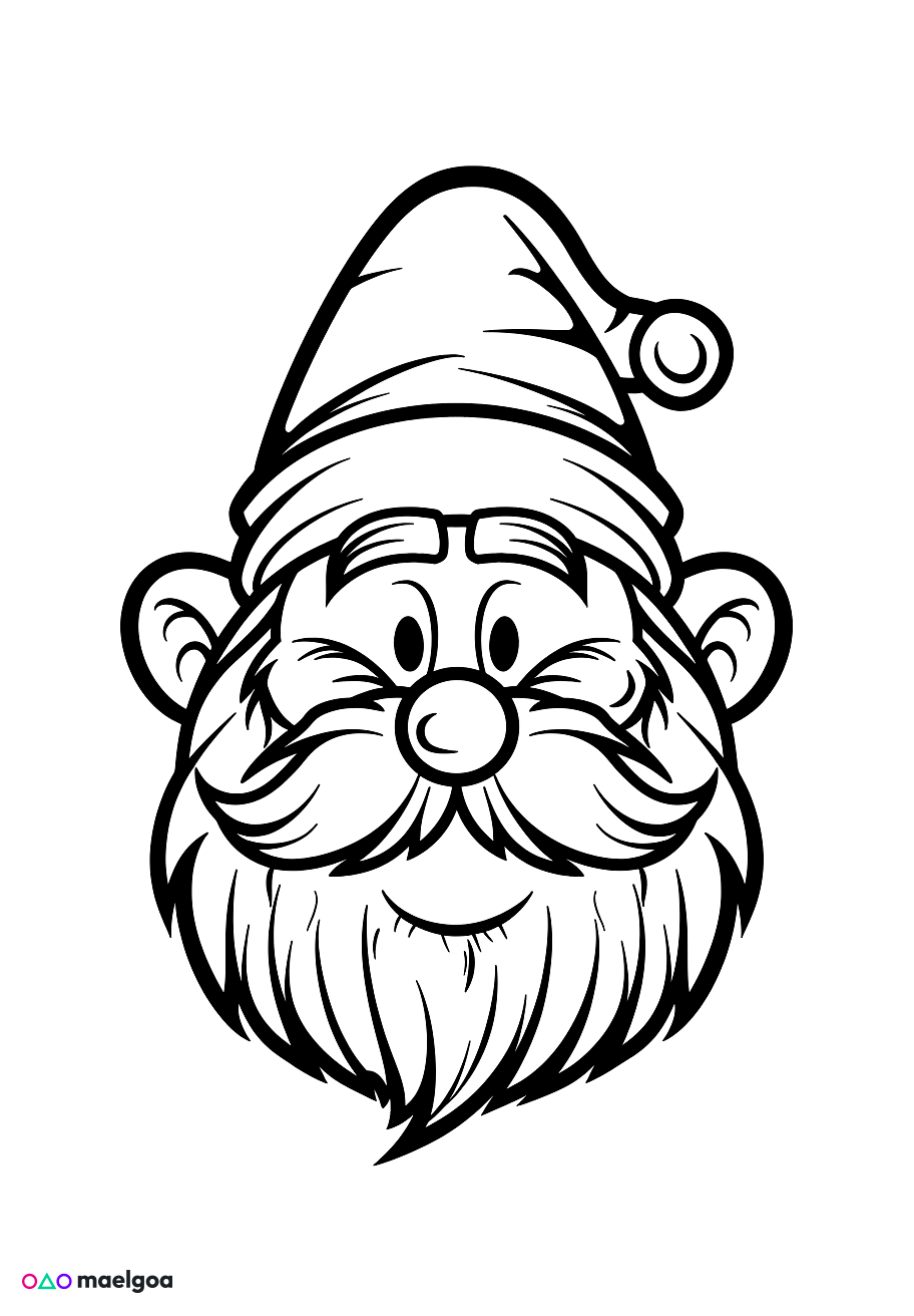 Image gratuite Coloriage visage nain souriant 2