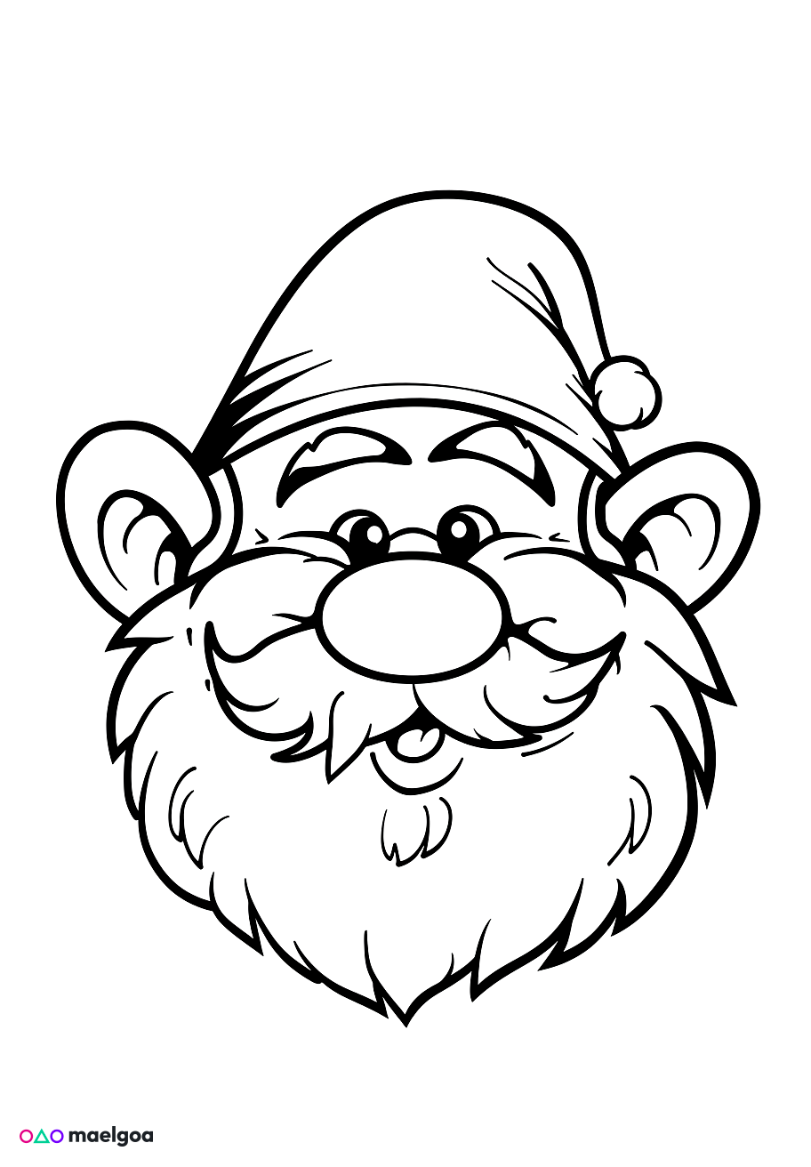 Image gratuite Coloriage visage nain souriant 3