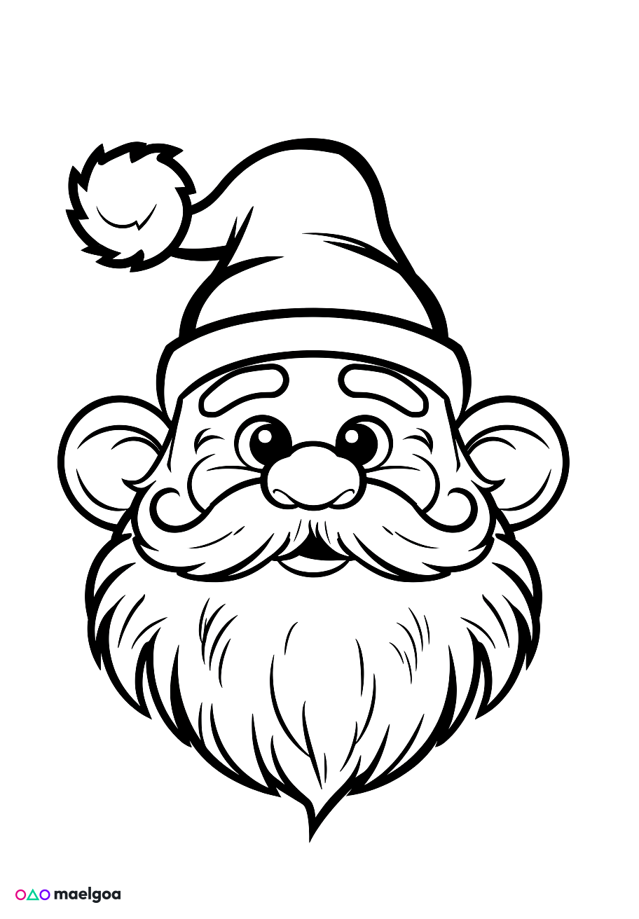 Image gratuite Coloriage visage nain souriant 4