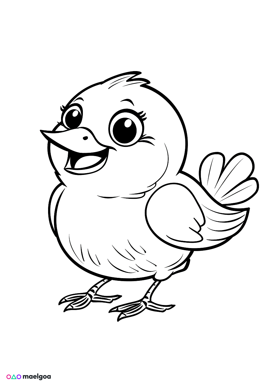 Image gratuite Coloriage visage oiseau 1