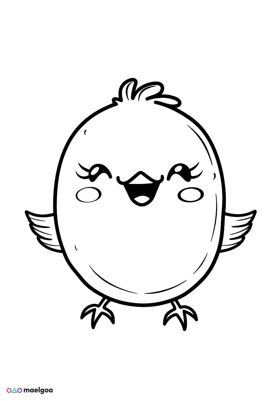 Image gratuite Coloriage visage oiseau 2