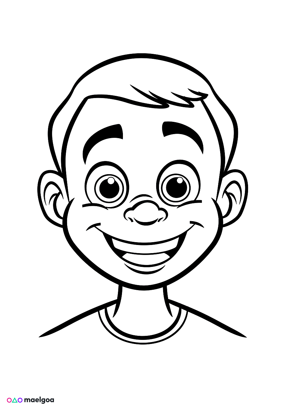 Image gratuite Coloriage visage père souriant 4