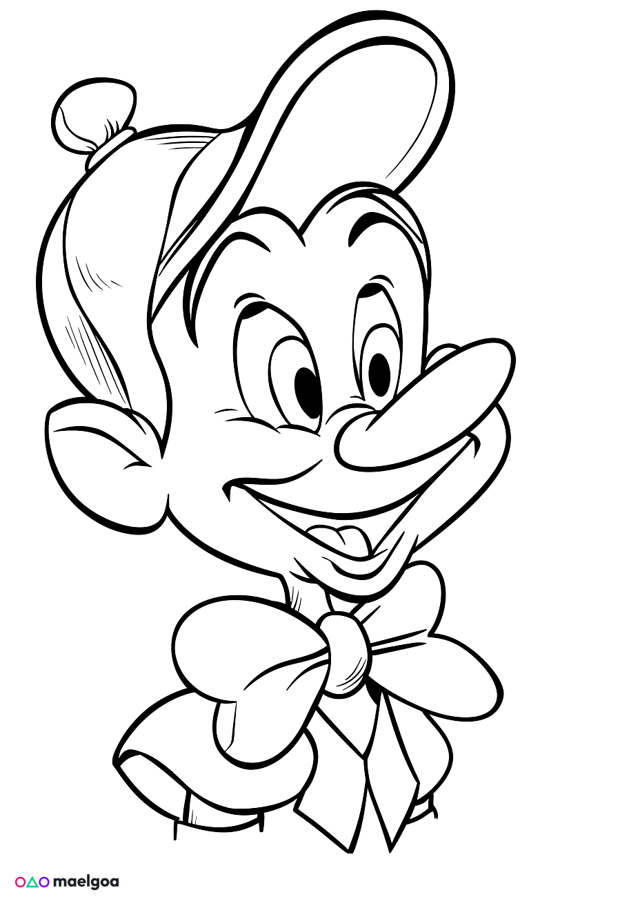 Image gratuite Coloriage visage Pinocchio souriant 1