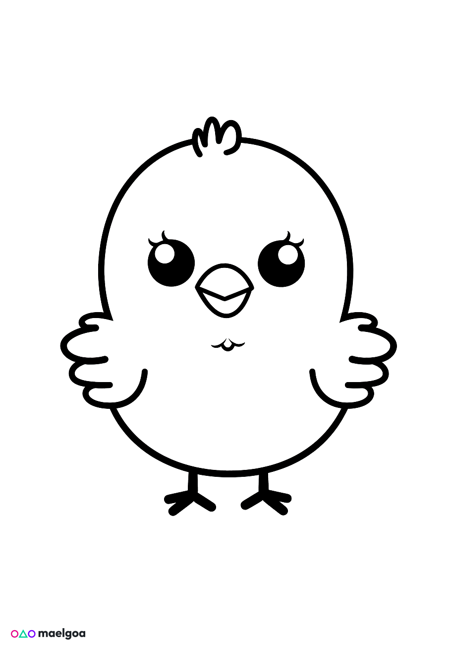 Image gratuite Coloriage visage poulet 1